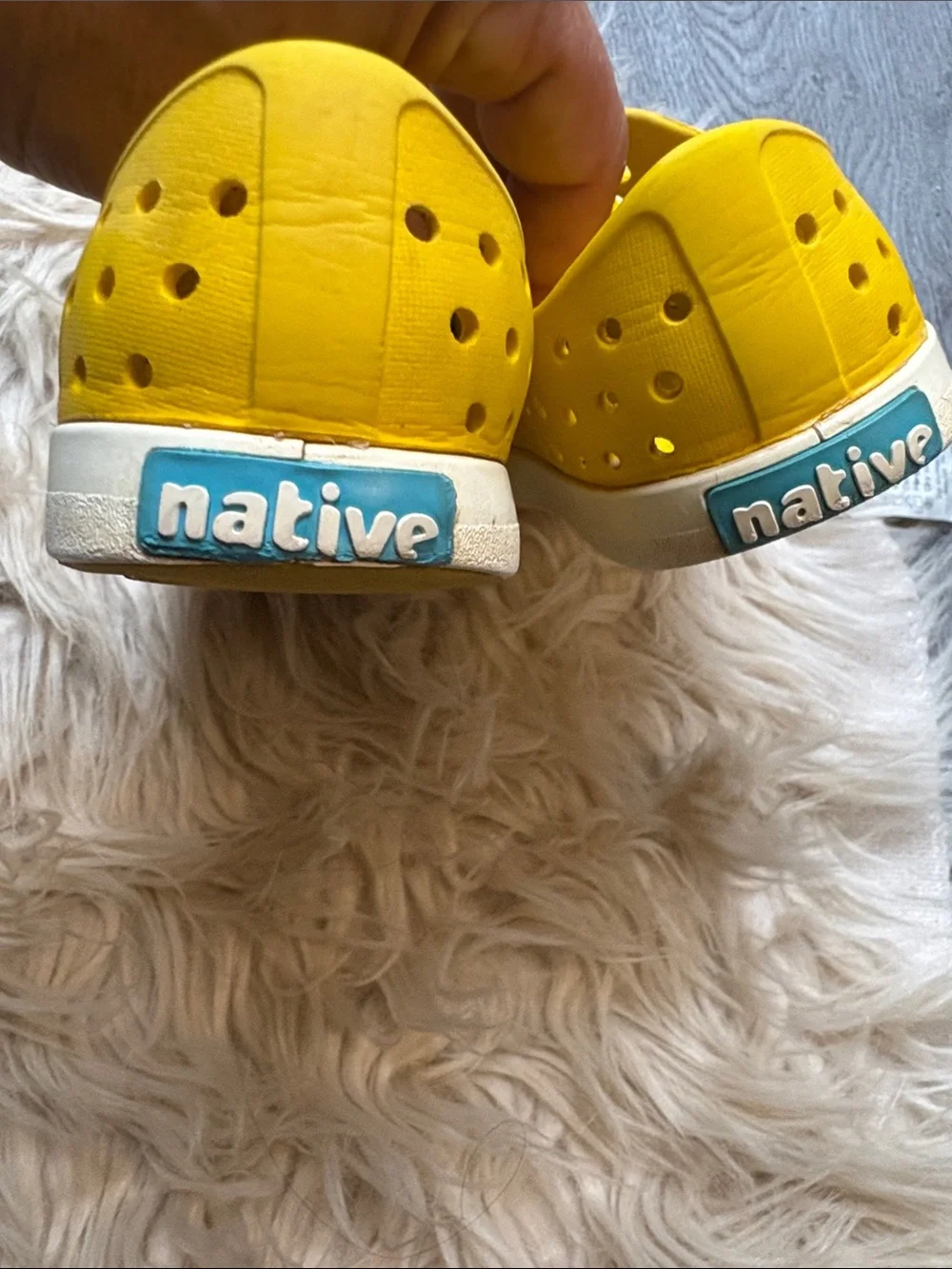 Native Kids Slip-On Water Shoes in Yellow with White Toe